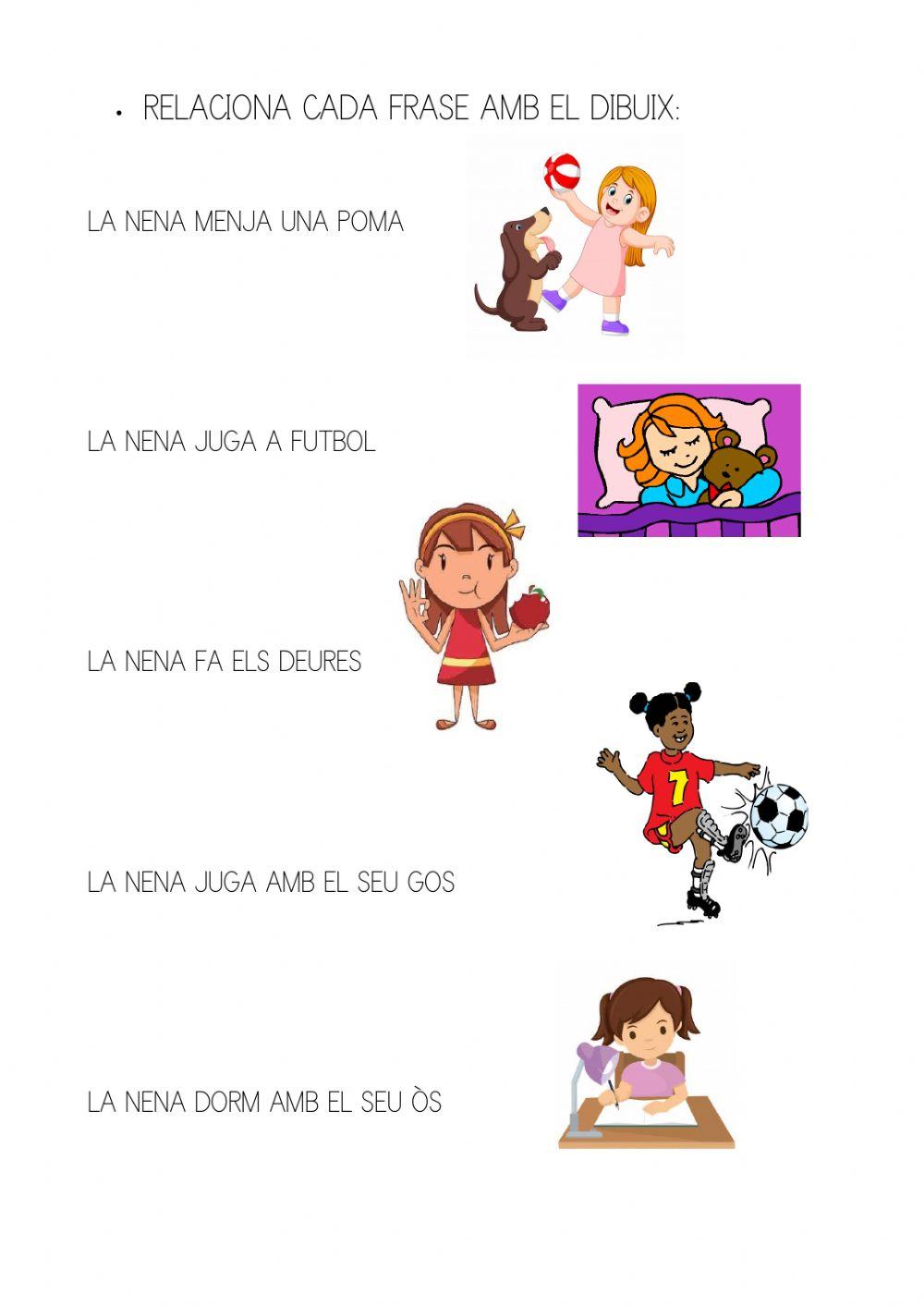 Relaciona la frase amb el dibuix