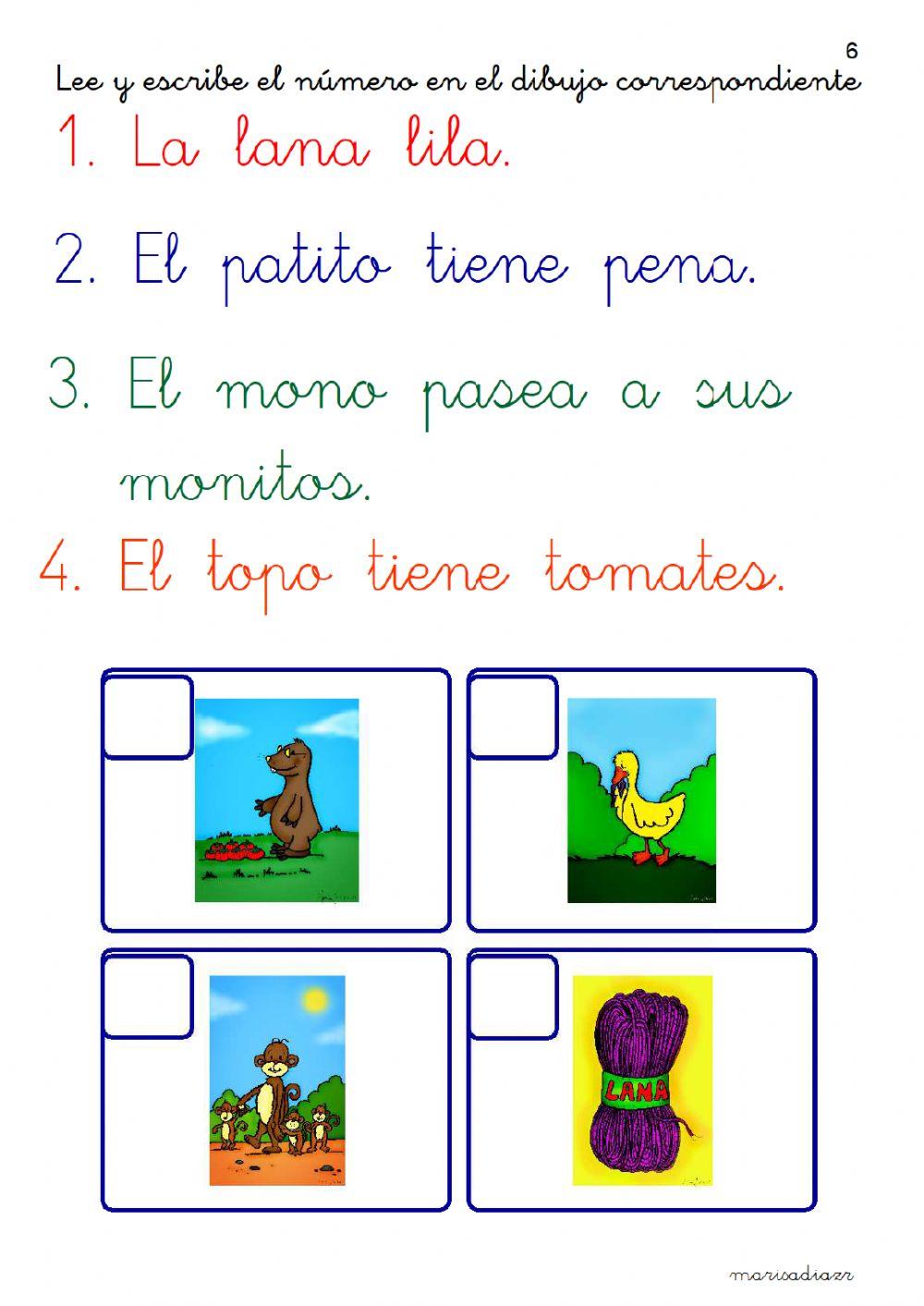 Lee y escribe el número