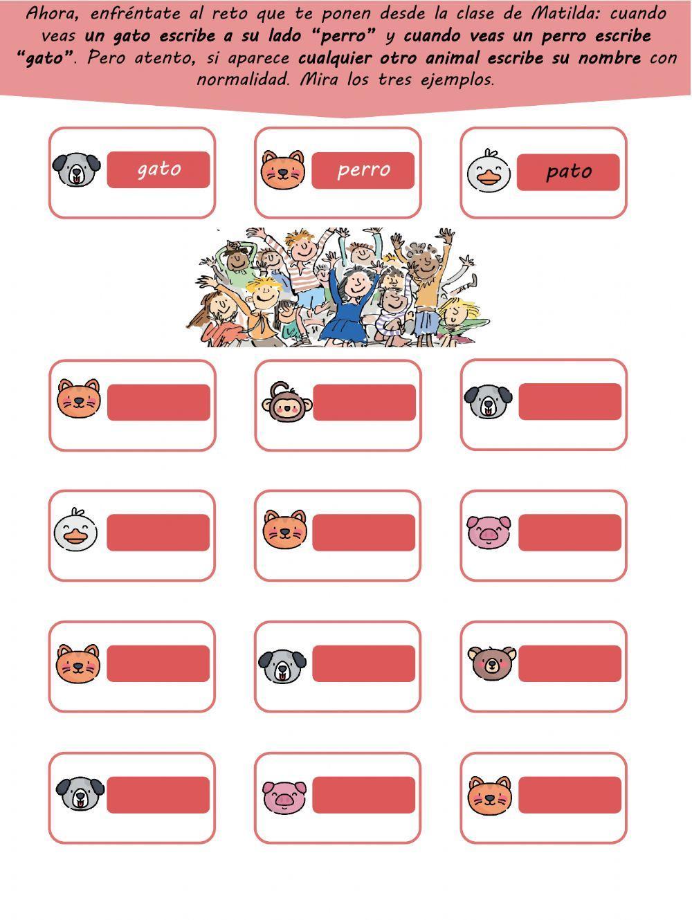 Encuentra la secuencia de animales-Inhibición (Matilda)