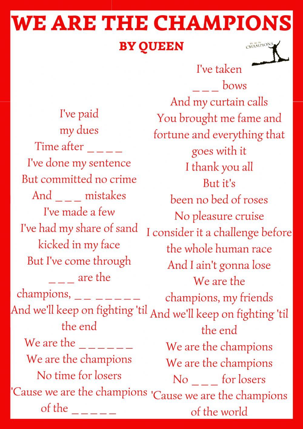 Cancion we are the champions