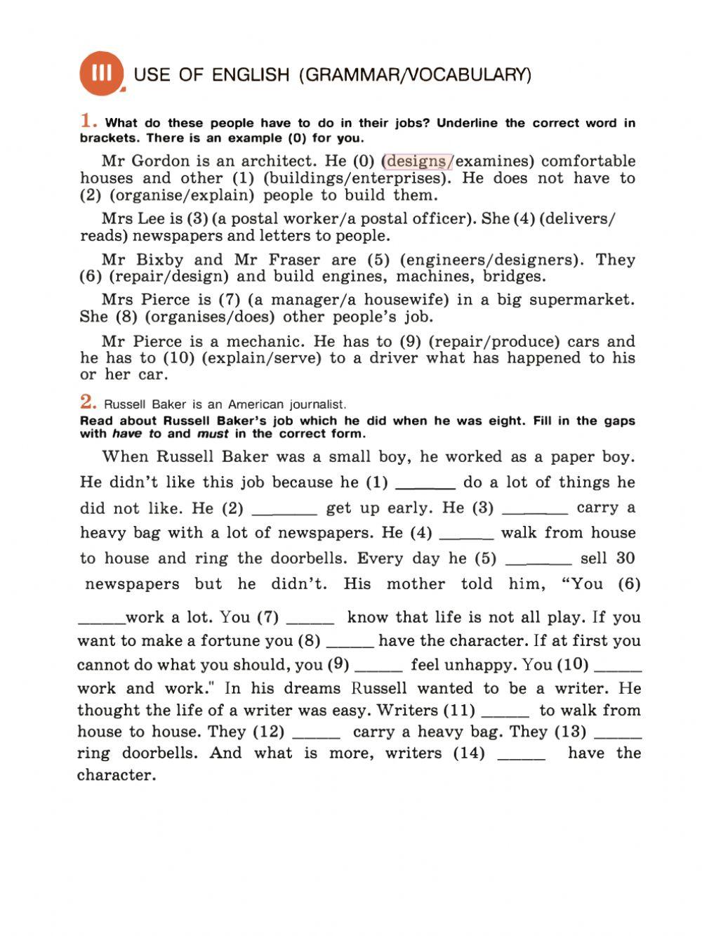 Use of English - Grade 6