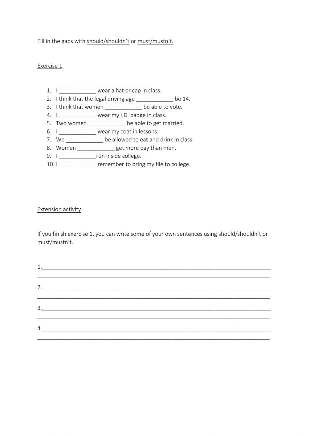 British Values Modal Verbs