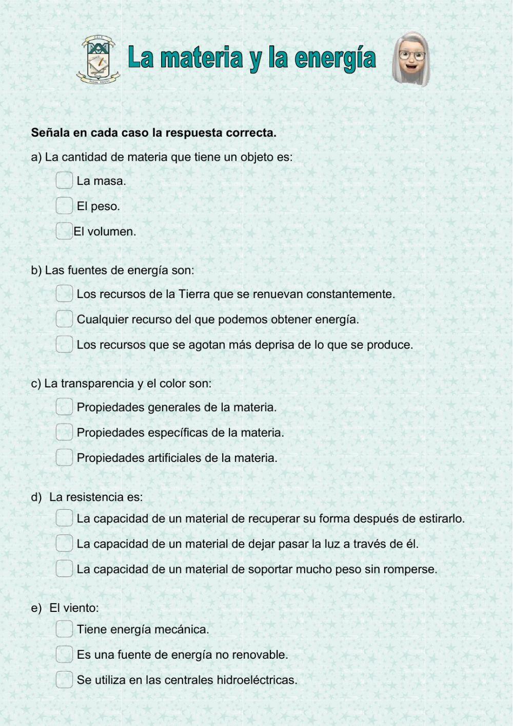 La materia y la energía La materia y la energía