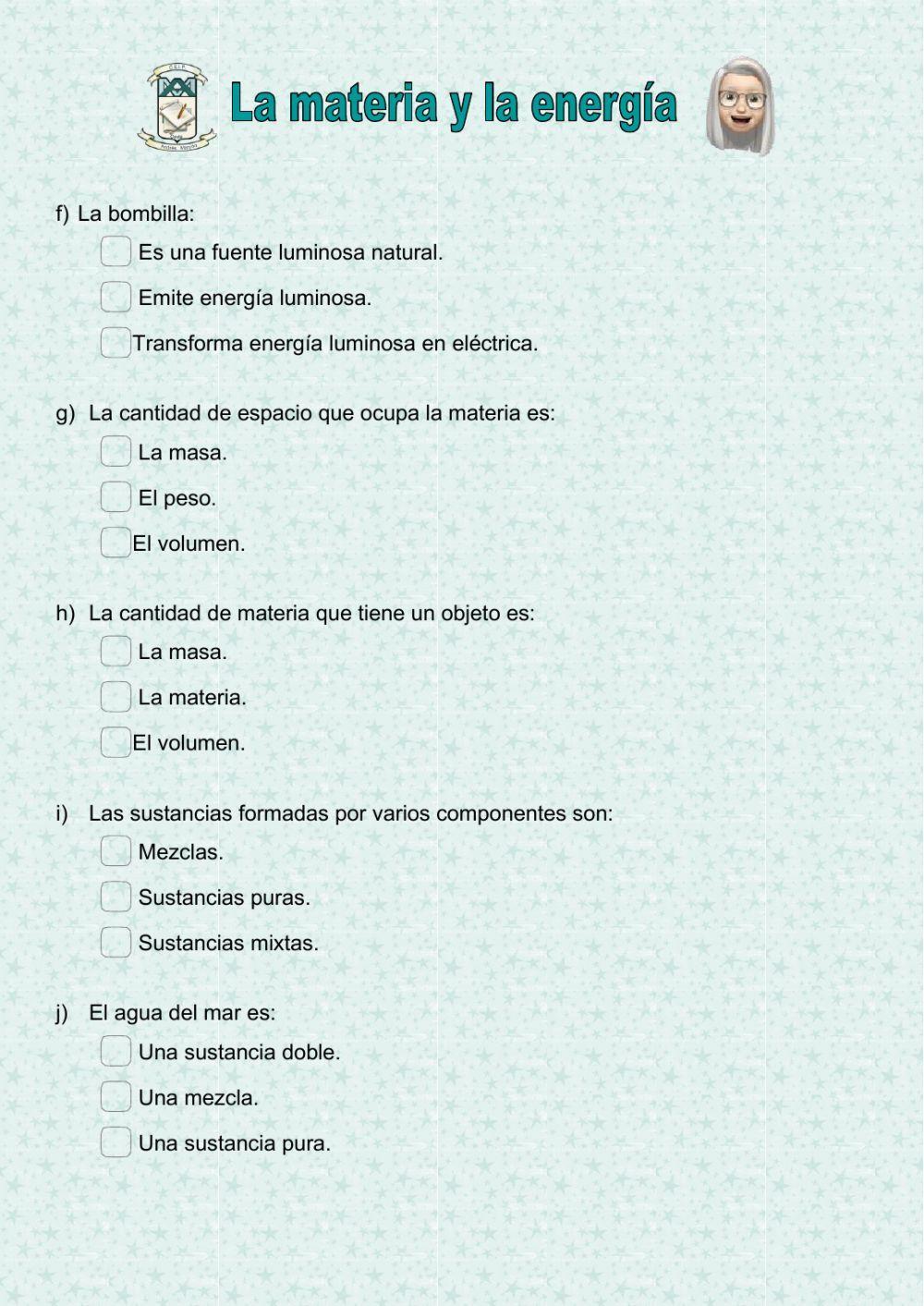 La materia y la energía La materia y la energía