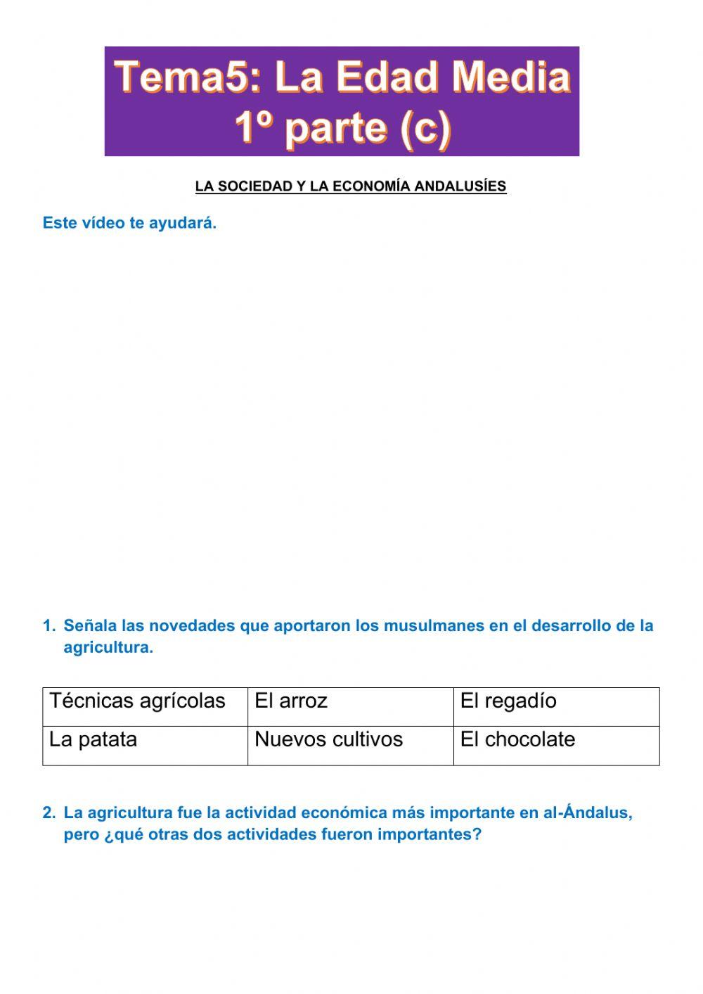 La sociedad y la economía andalusíes