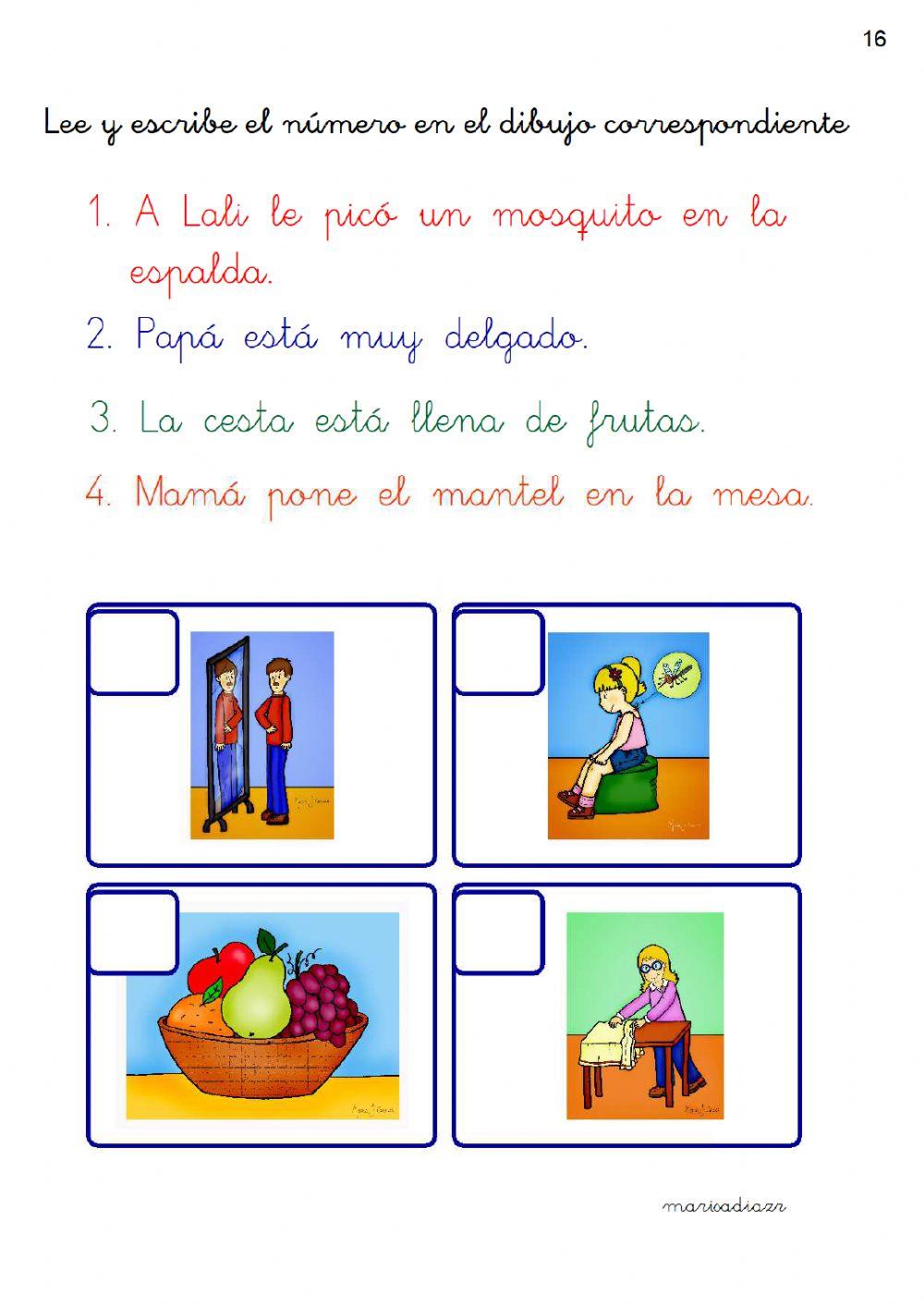 Lee y escribe el número