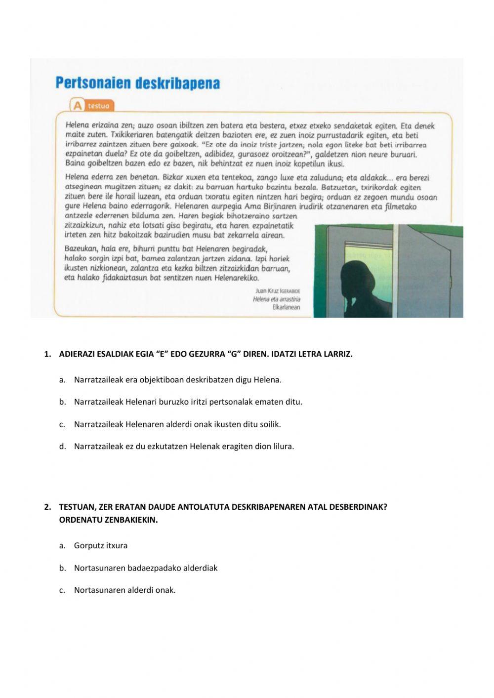 Pertsonaien deskribapena