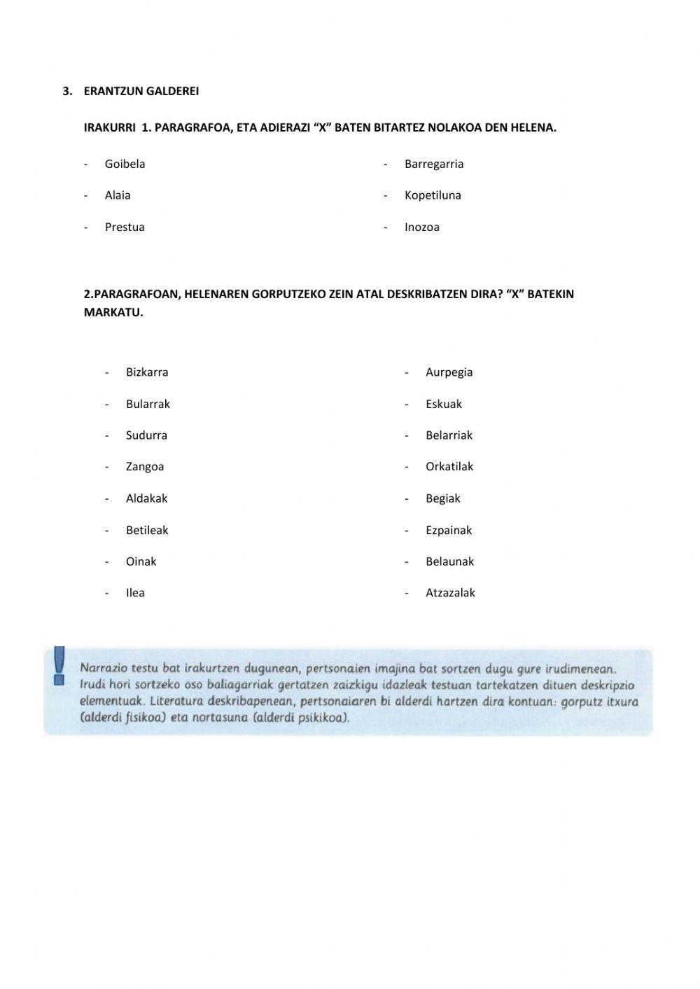 Pertsonaien deskribapena