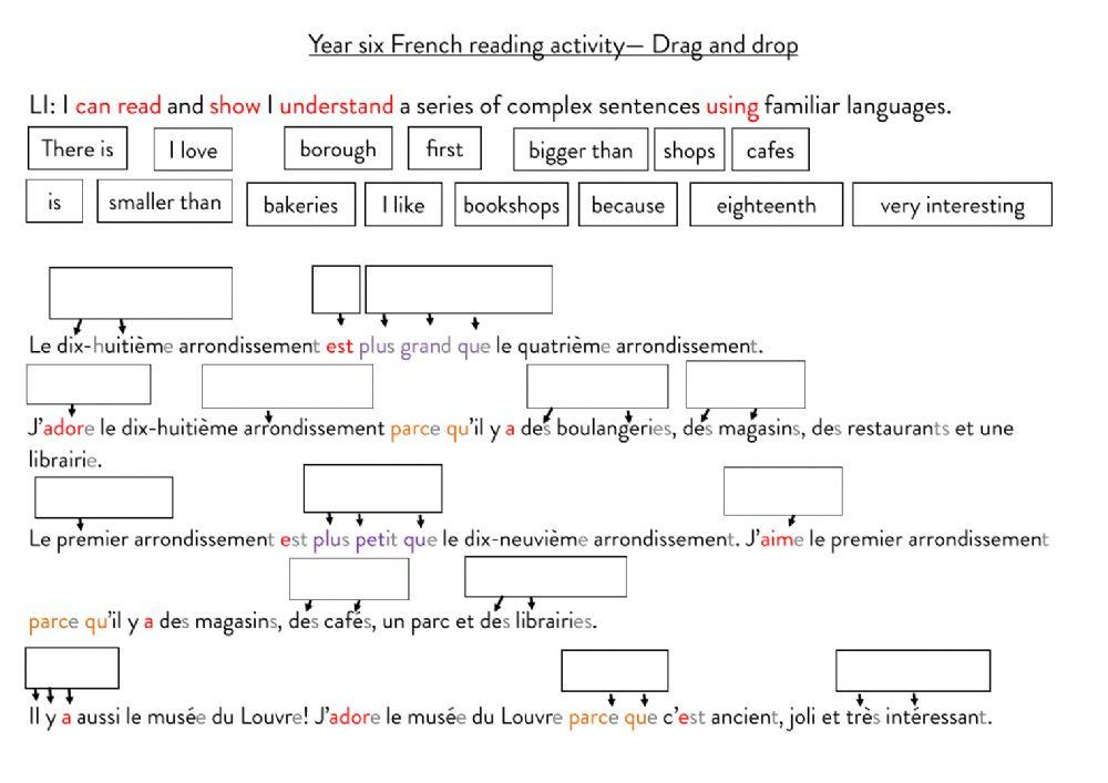 French reading complex sentences