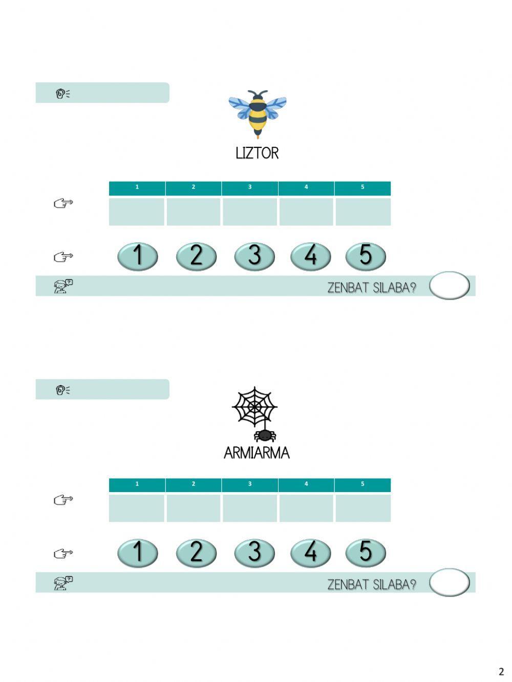 SILABAK ZENBATU (Zomorroen hiztegia, audio eta bideoarekin)