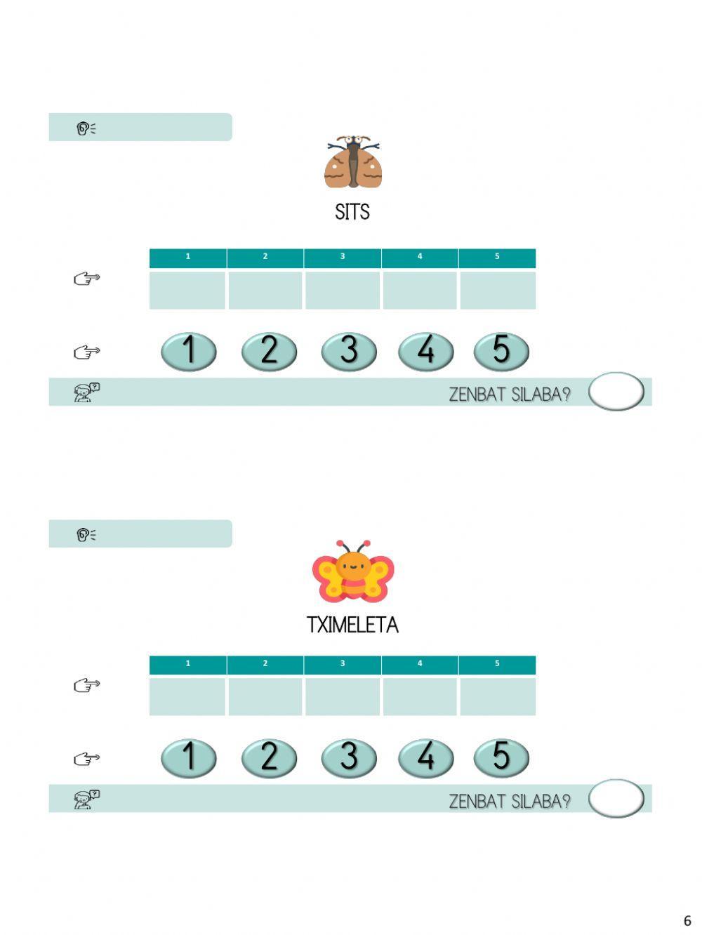 SILABAK ZENBATU (Zomorroen hiztegia, audio eta bideoarekin)