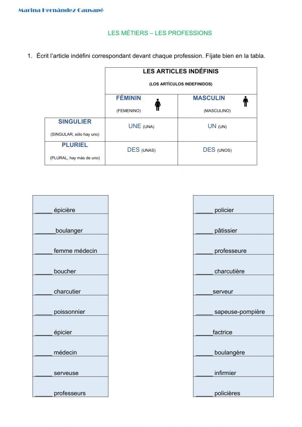 Les métiers