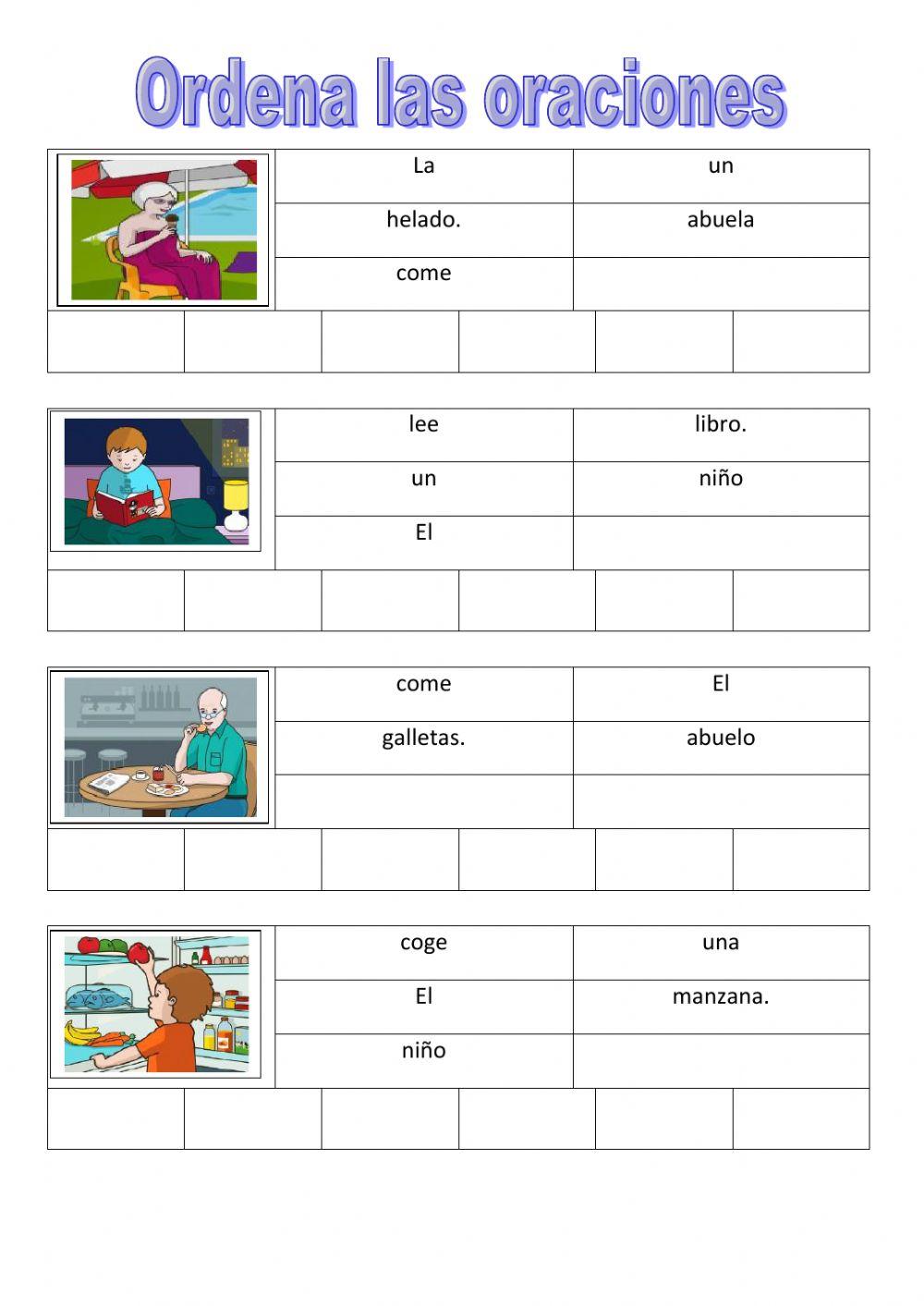 Ordena las oraciones