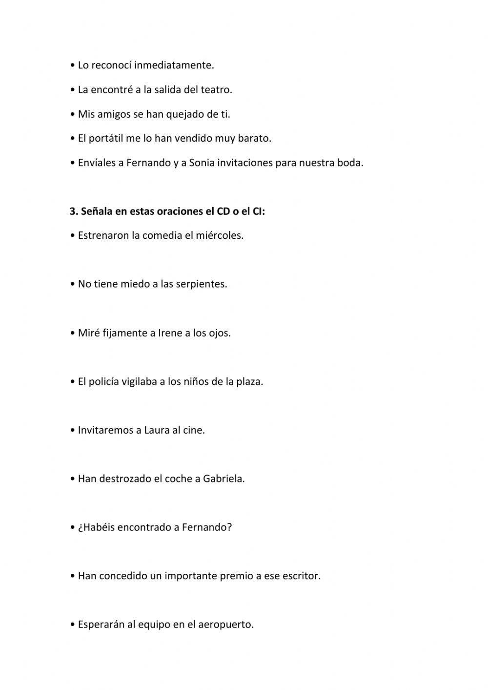 Repaso de CD,CI,ATR, C.PRED,CCM