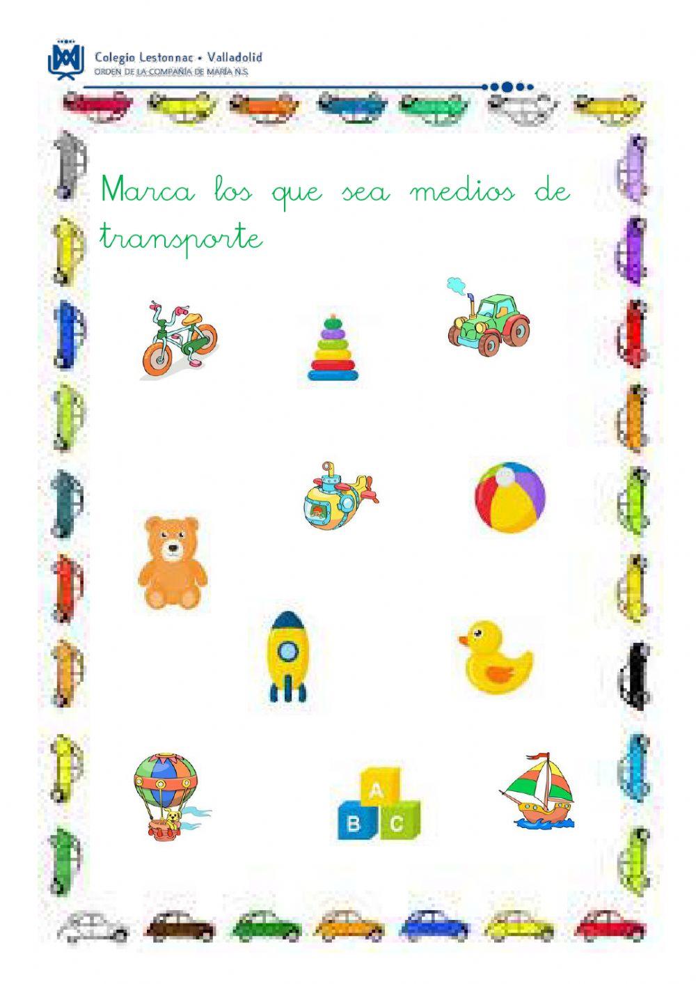 Marca los medios de transporte