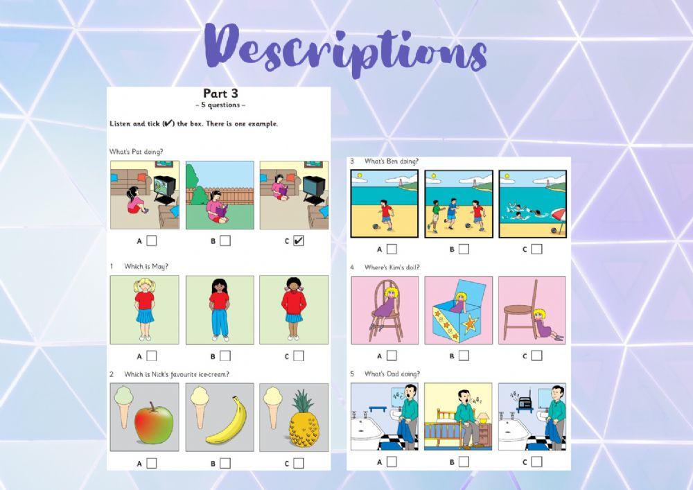 STARTERS Listening: Descriptions