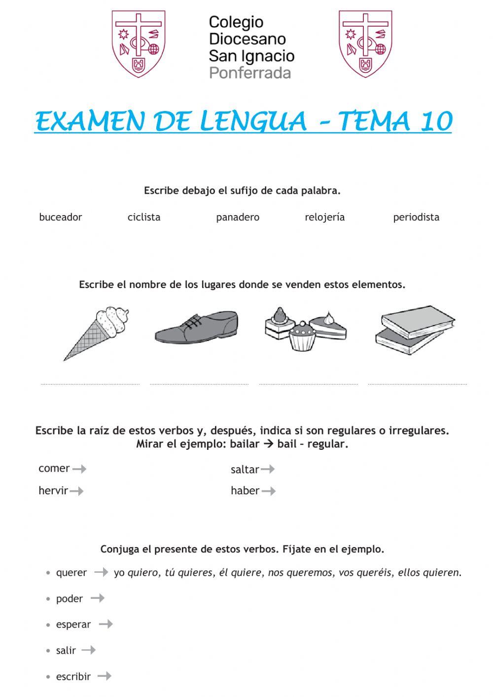 Examen Lengua Tema10