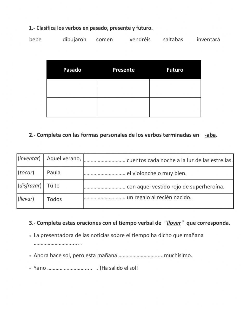 Control de Lengua de la Unidad 5 (3º)