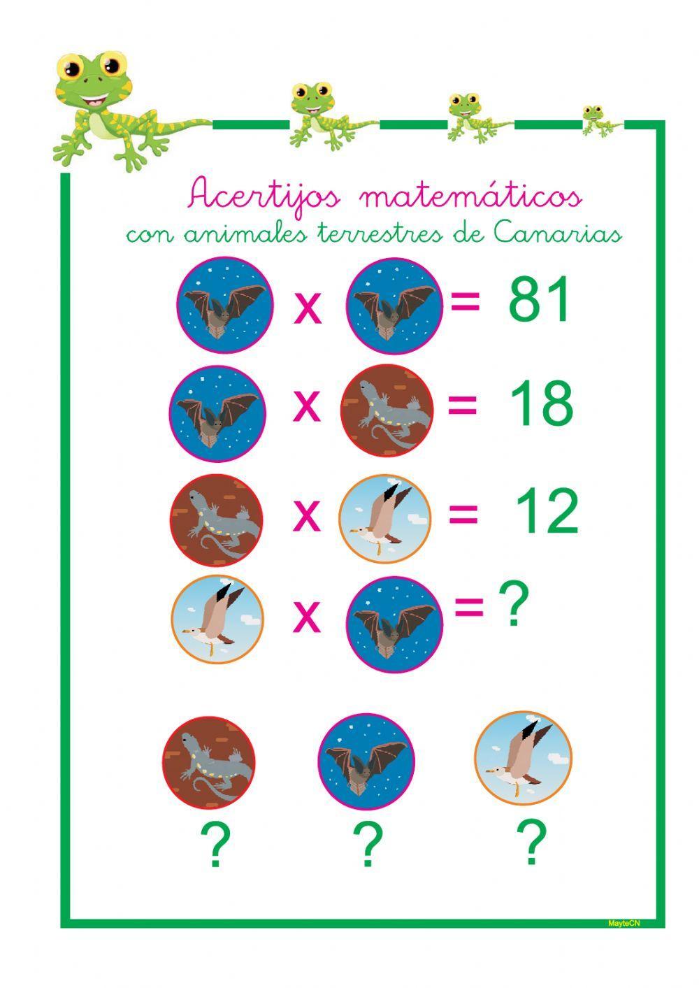 Acertijos matemáticos de Canarias tablas