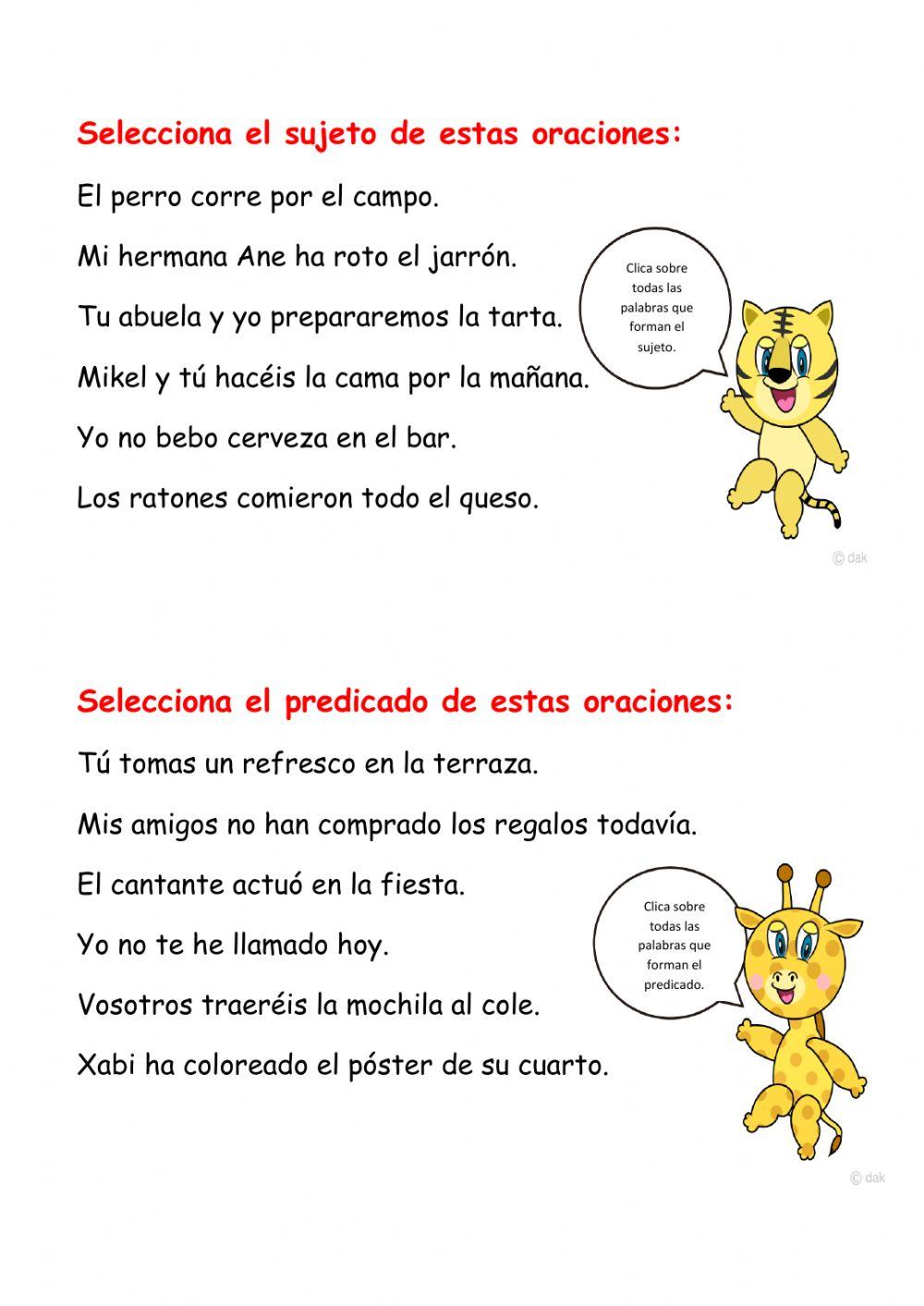 Sujeto y predicado - 2