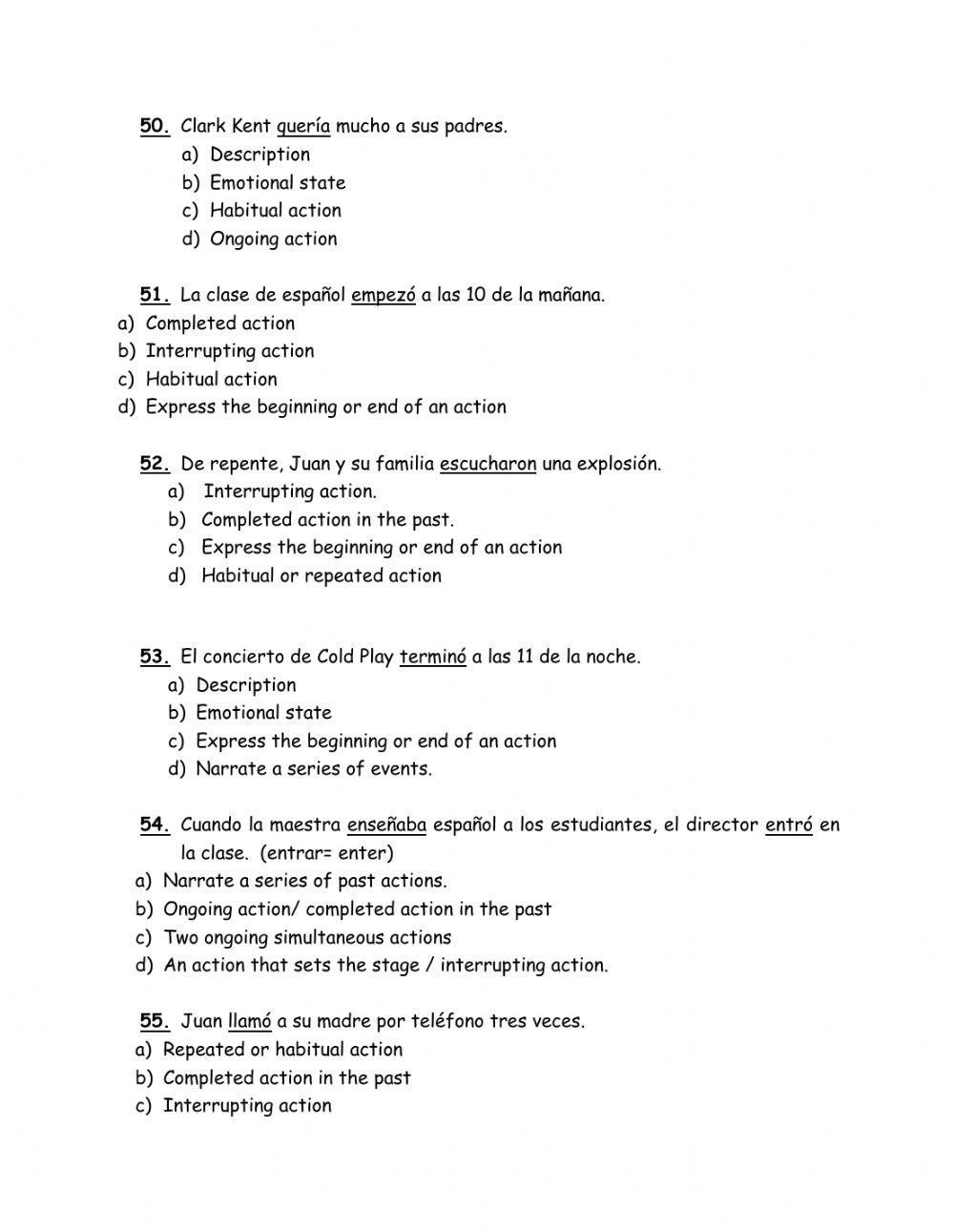 Preterit Tense vs Imperfect Tense