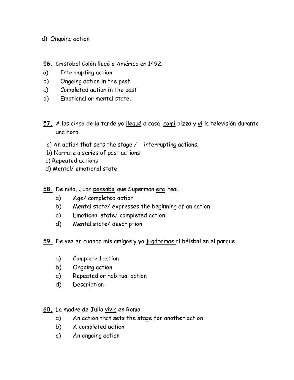 Preterit Tense vs Imperfect Tense