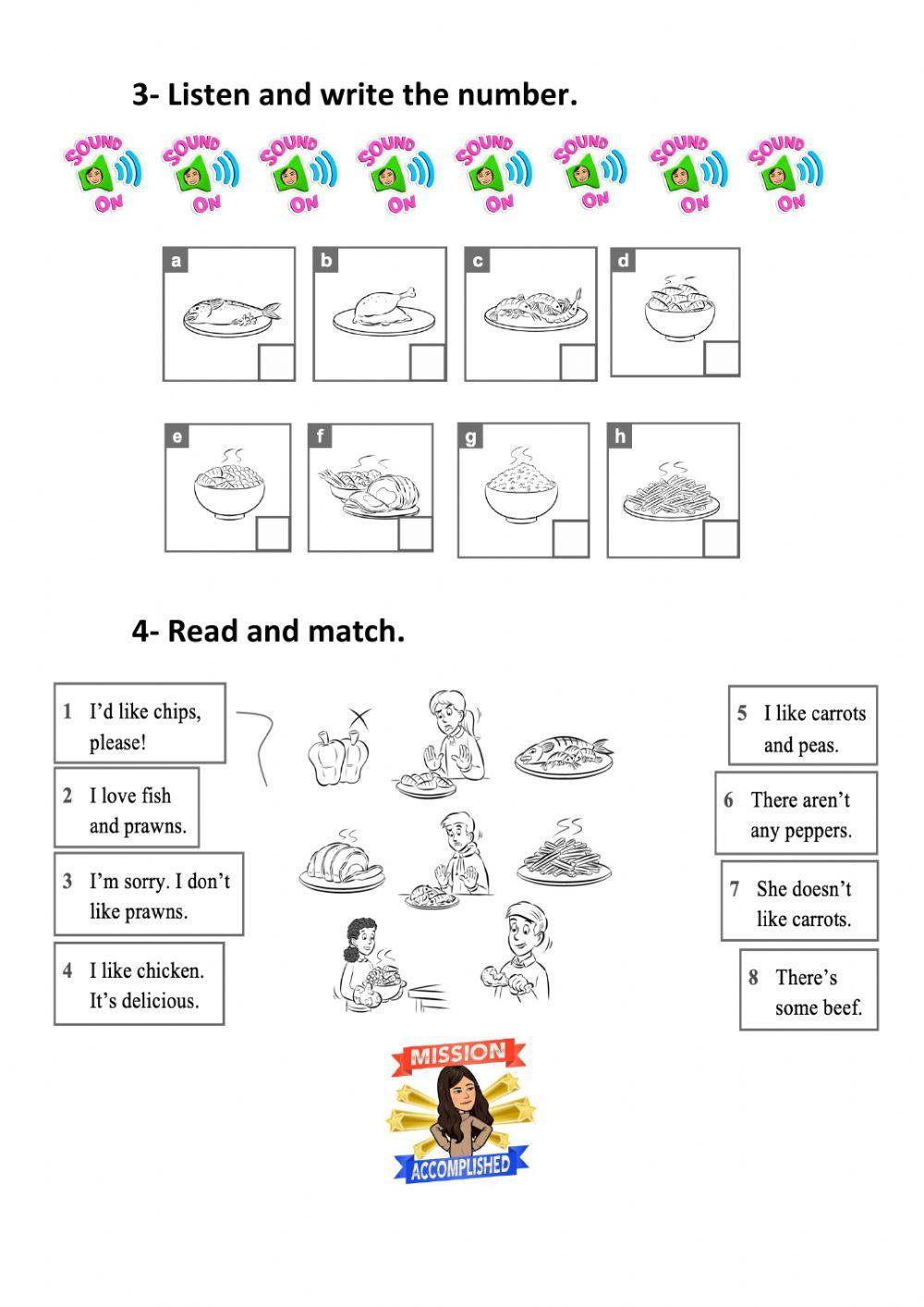 Food and Drinks. Likes-Dislikes.