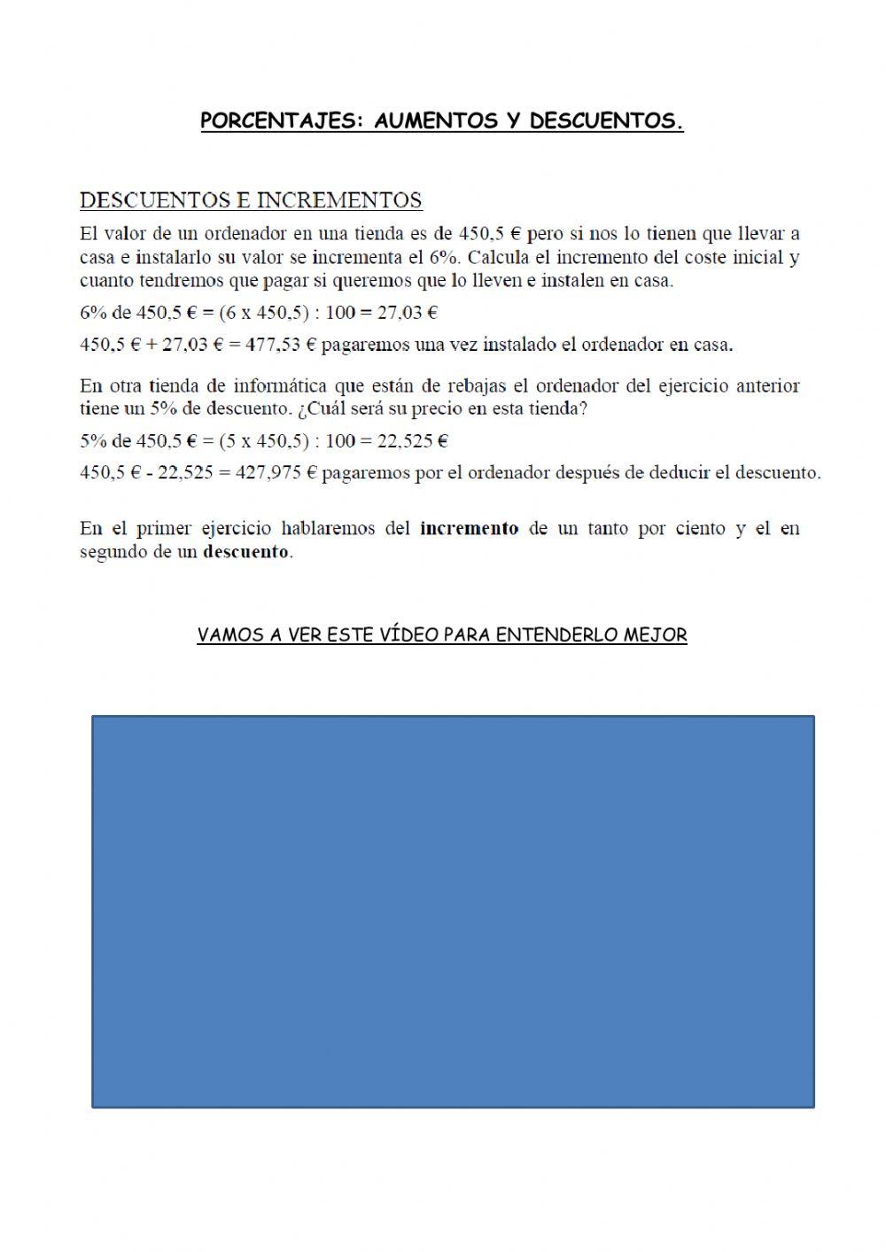 Aumentos y descuentos