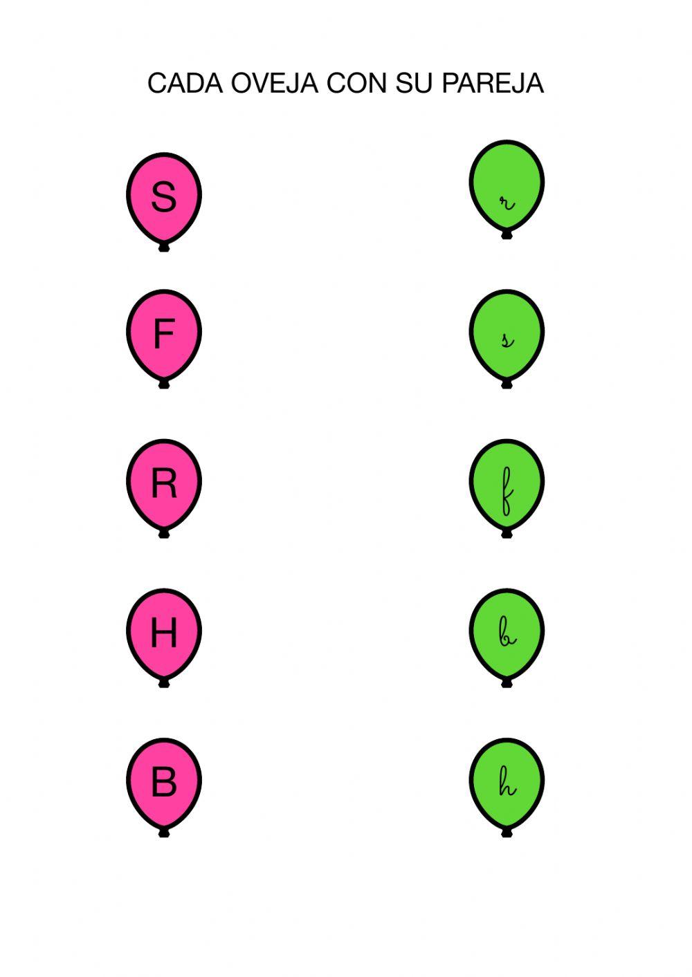 Coloca la mayúscula con su minúscula