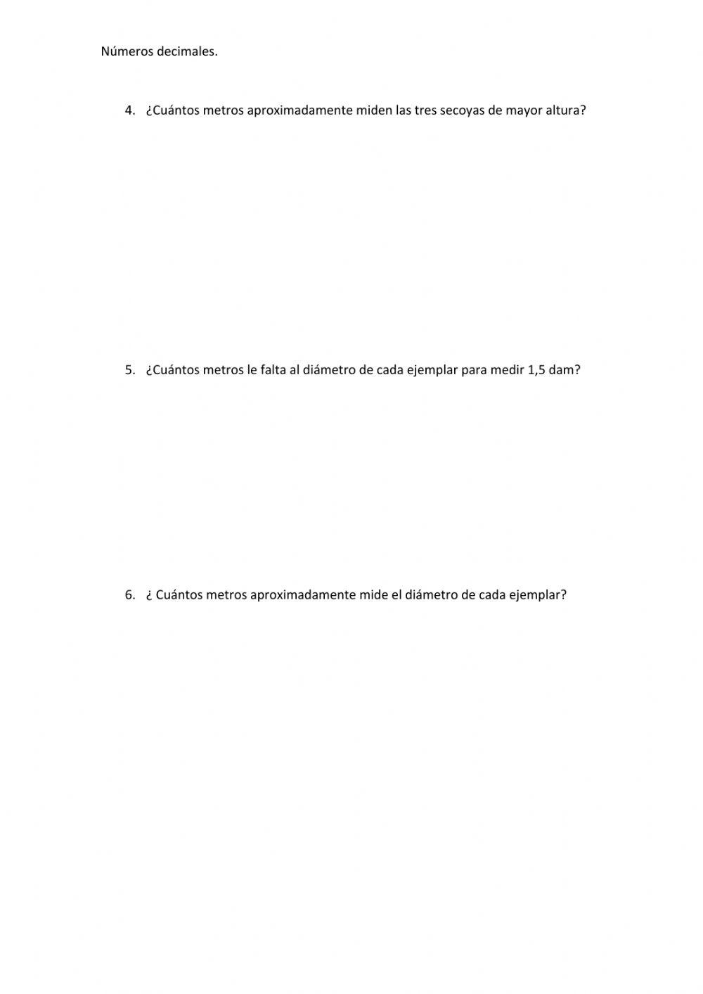 Problemas con numeros decimales