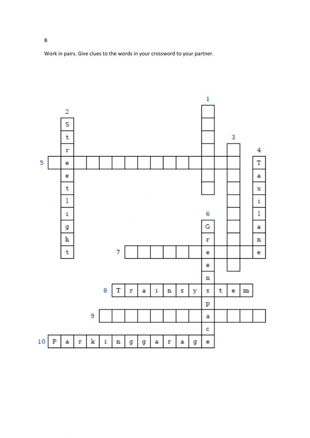 Half a crossword: Compound Nouns B worksheet Live Worksheets