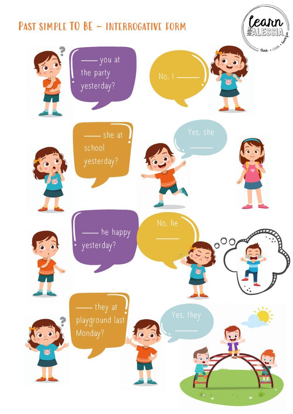 Past simple - To be - Interrogative form Past simple - To be - Interrogative form