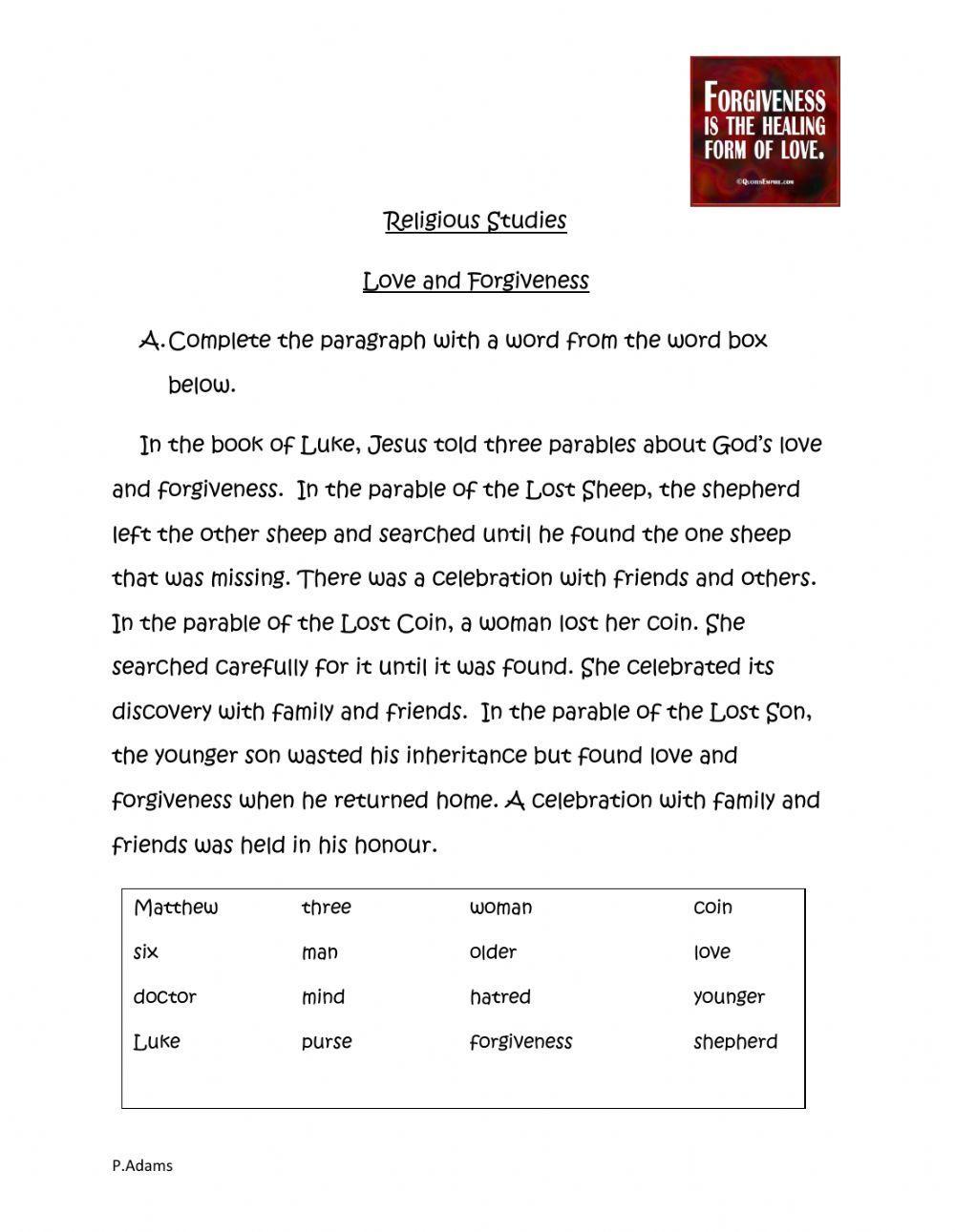 Love and Forgiveness