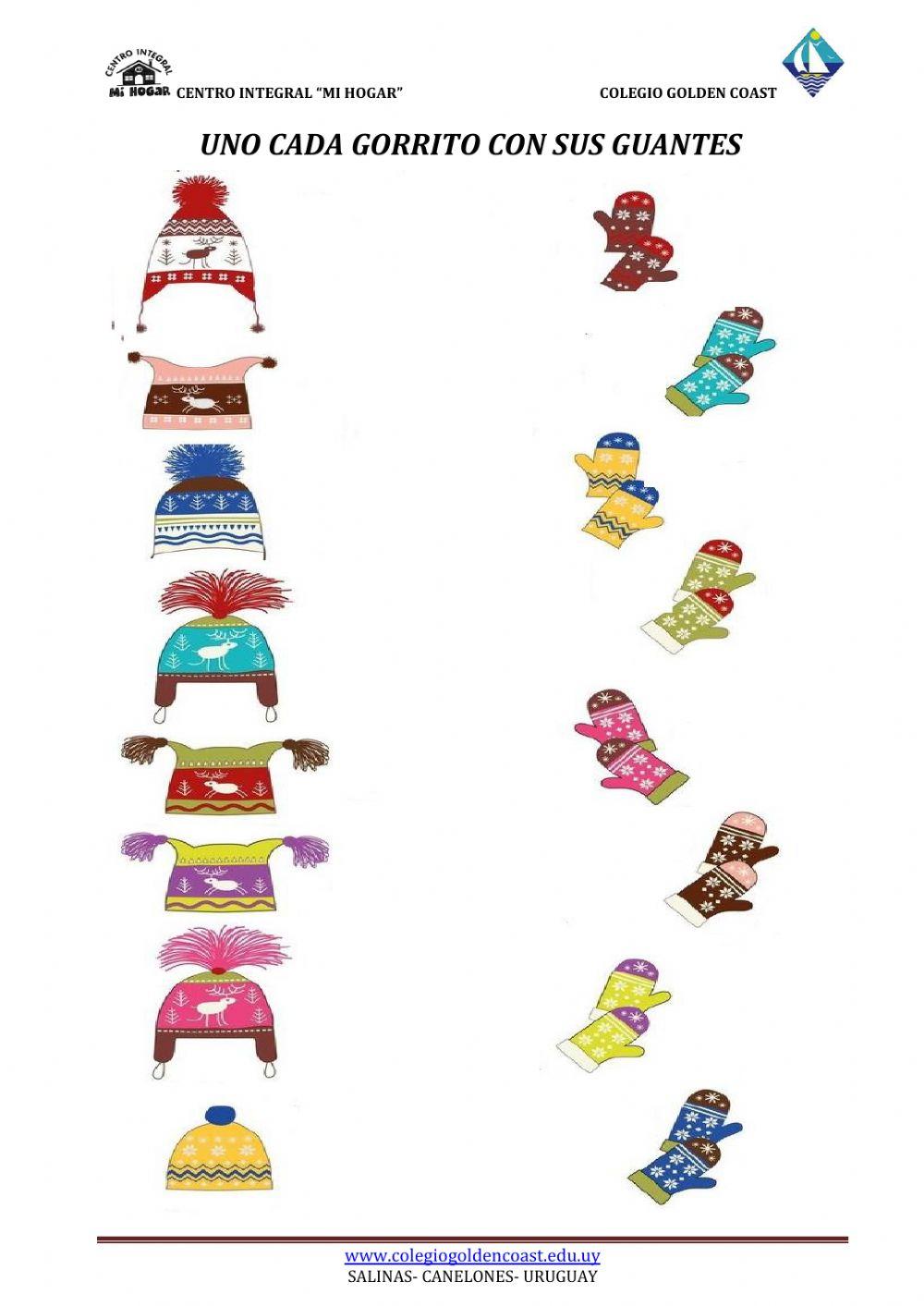 uno cada gorro con su guante
