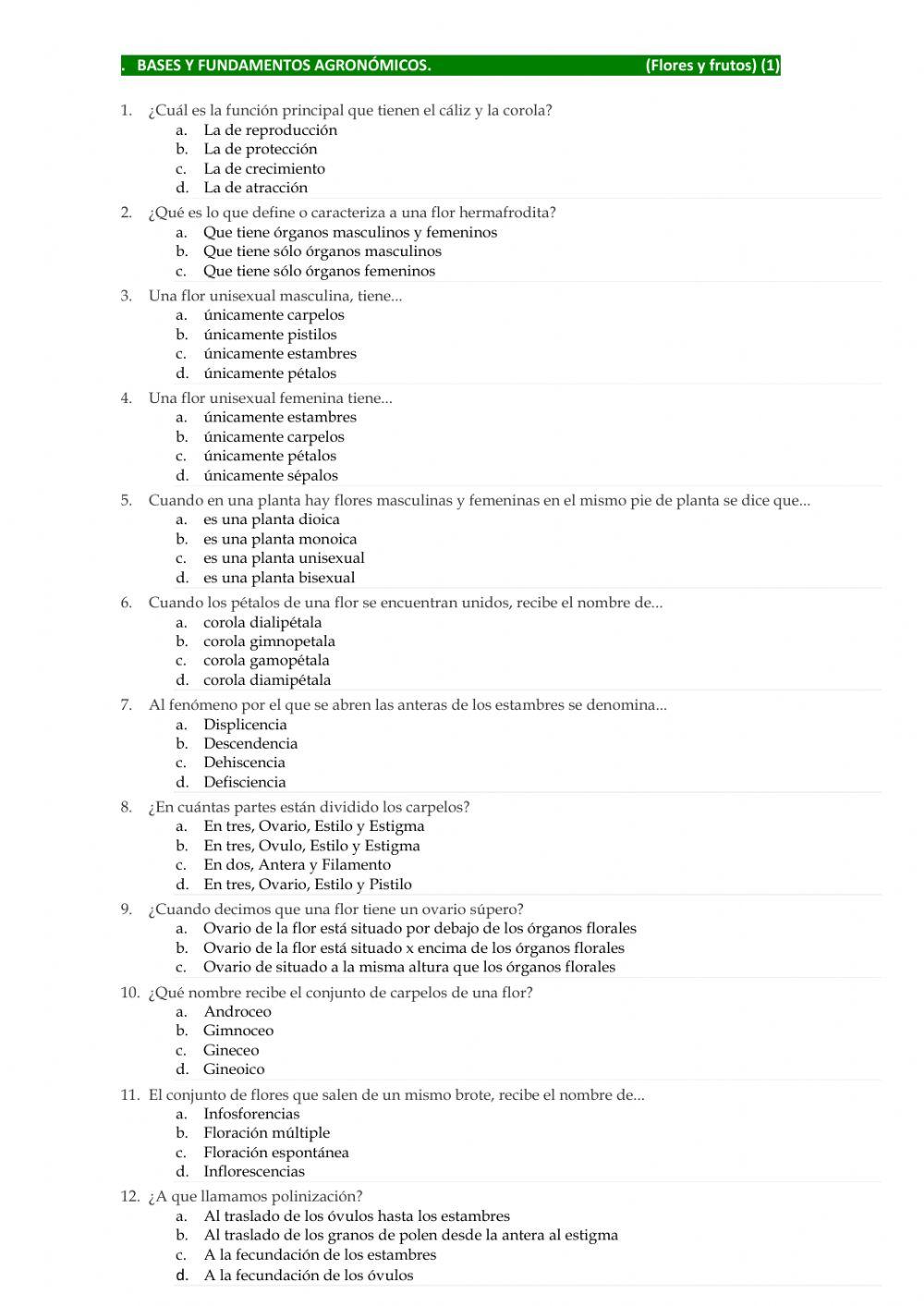 BFA.WS.3.1. Flores y frutos