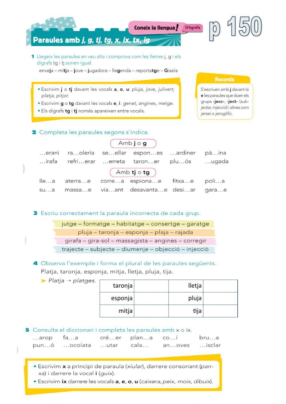 Activitats llibre de català p 150