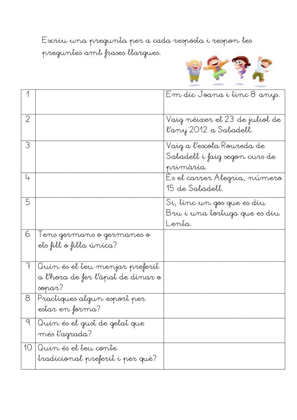 Preguntes i respostes lletra lligada