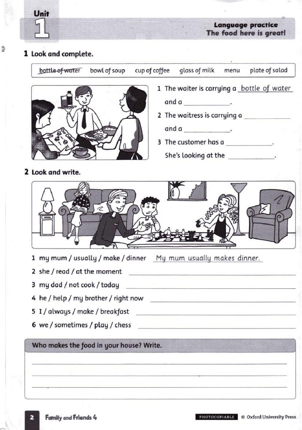 Family and Friends 4 unit 1 and 2 