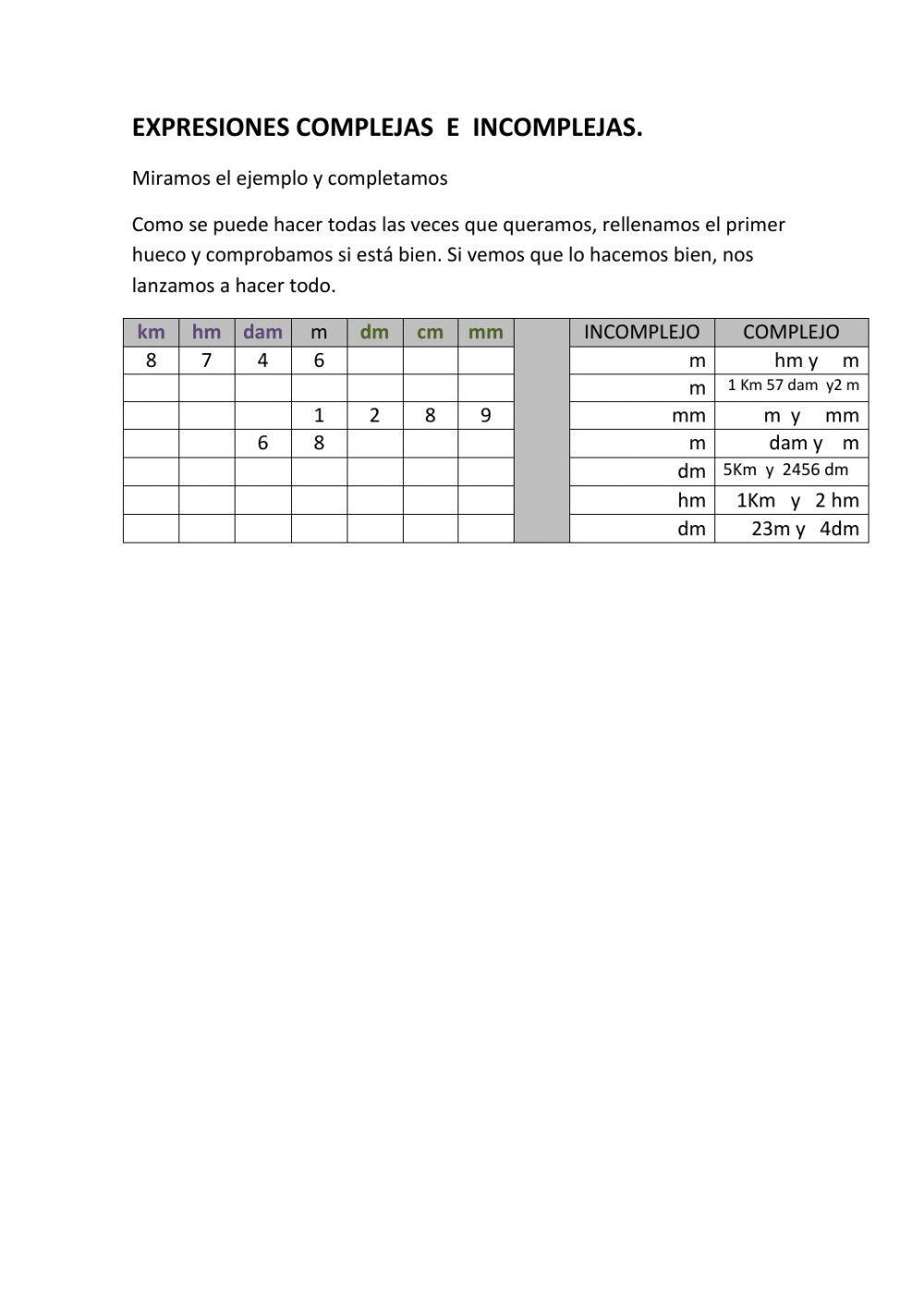 Expresiones complejas e incomplejas 2