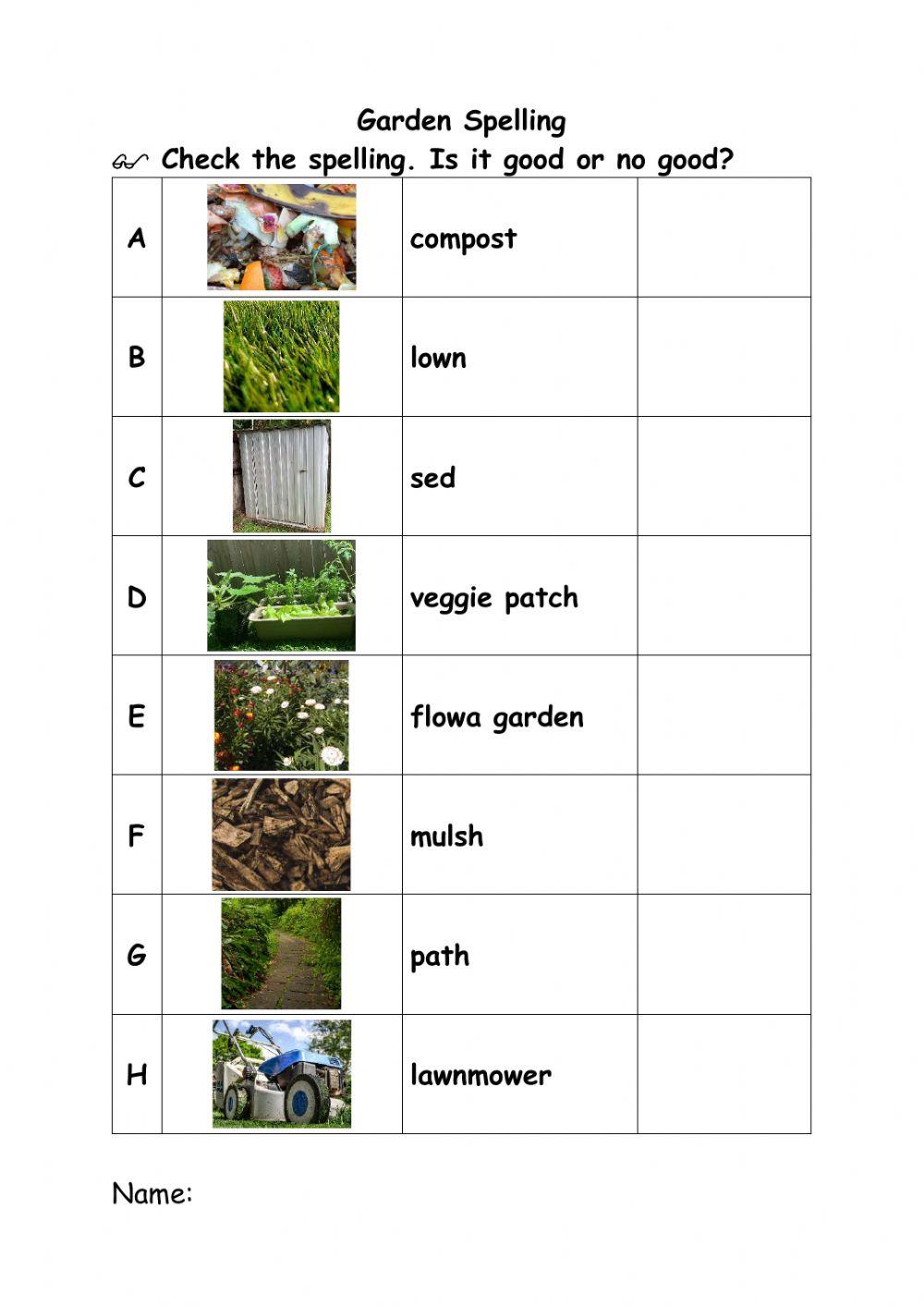 Garden Spelling