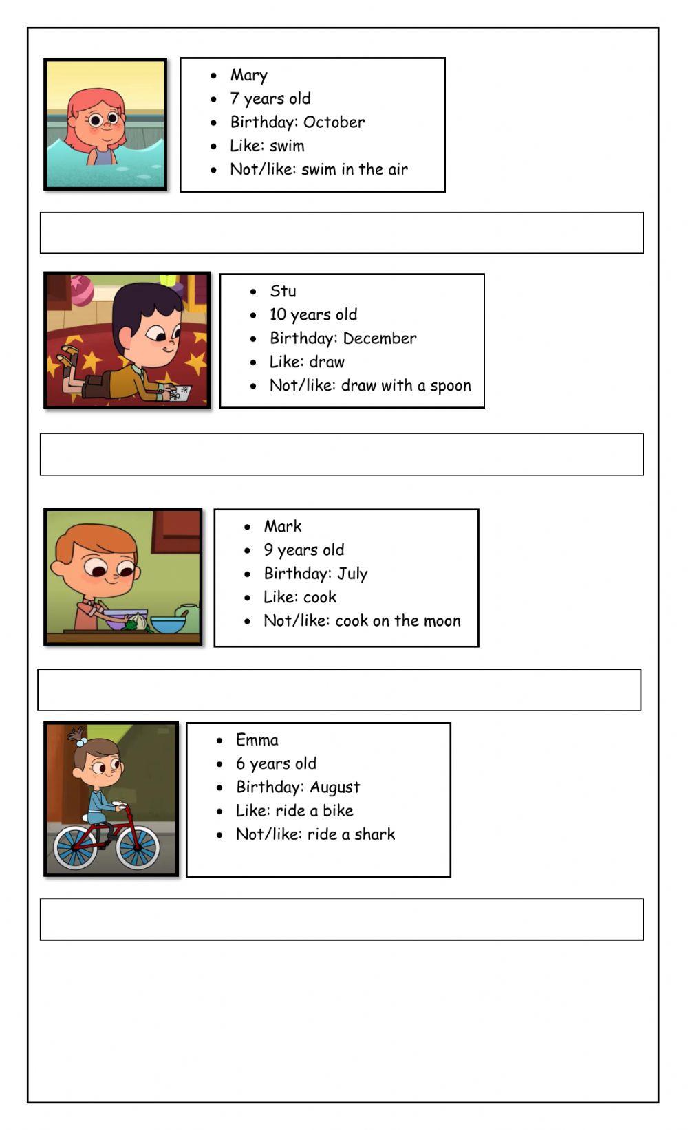 Like + ing - EXTRA 4th form