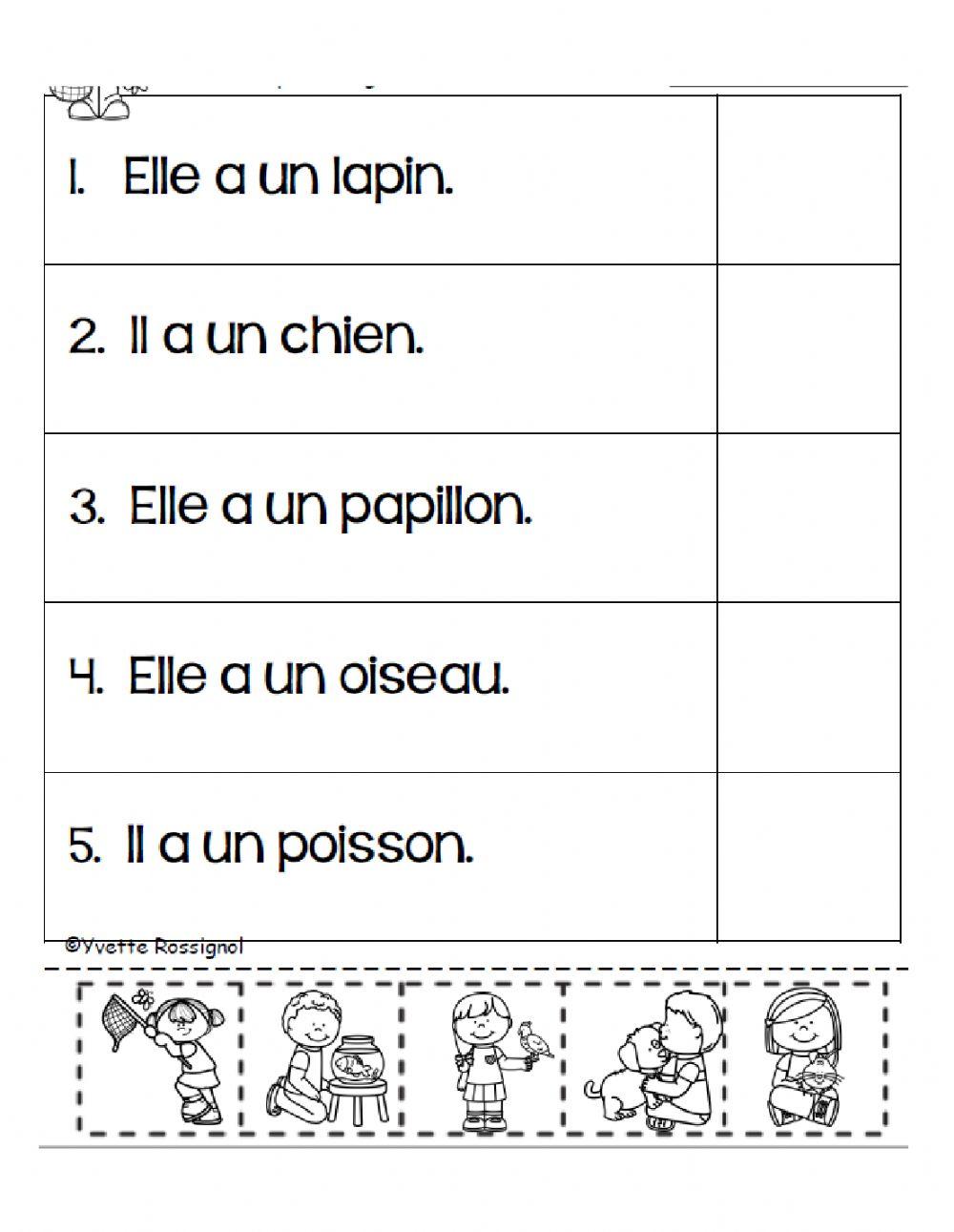 lecture comprehension-reading (animaux-actions)