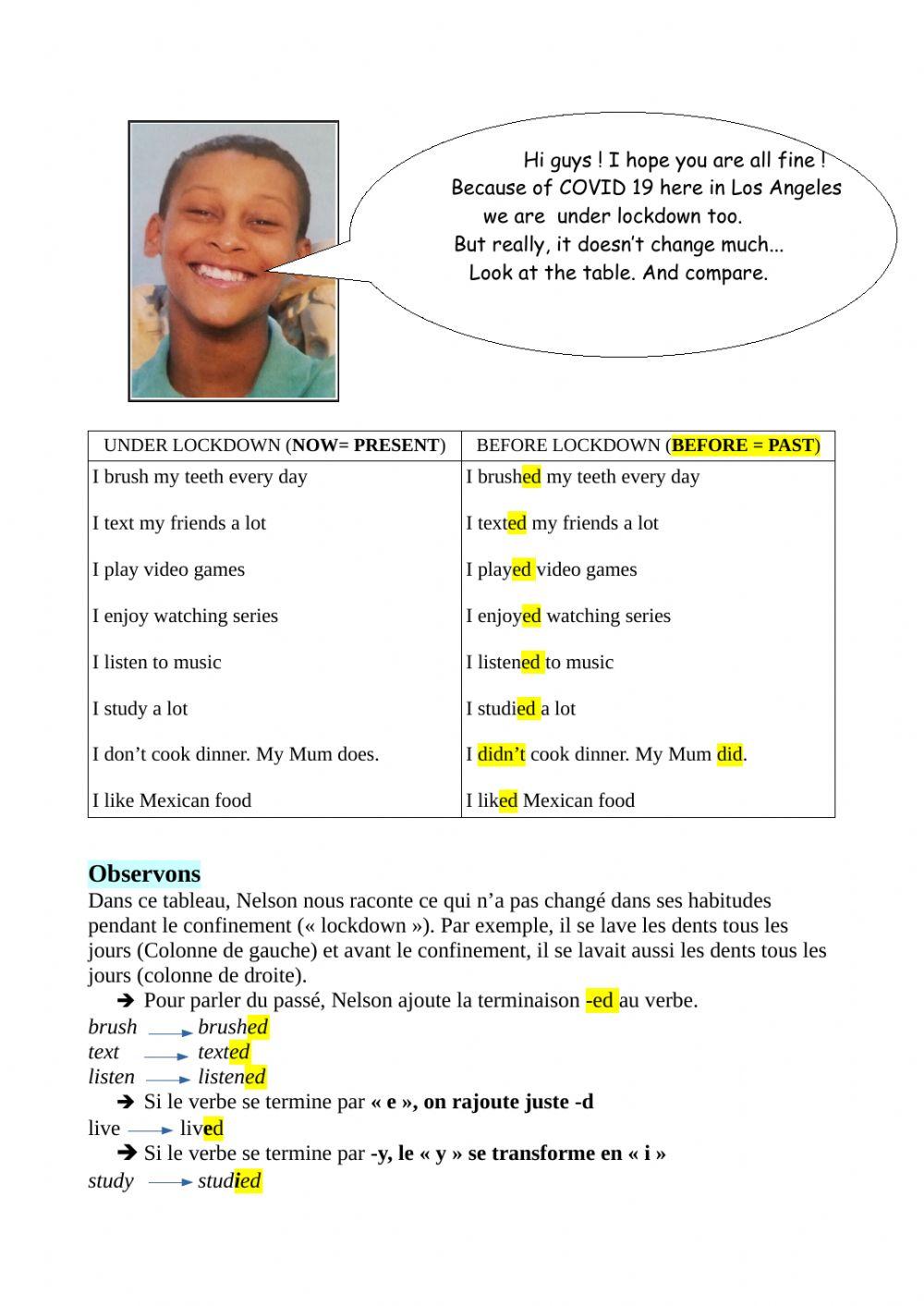 Past regular verbs 5è