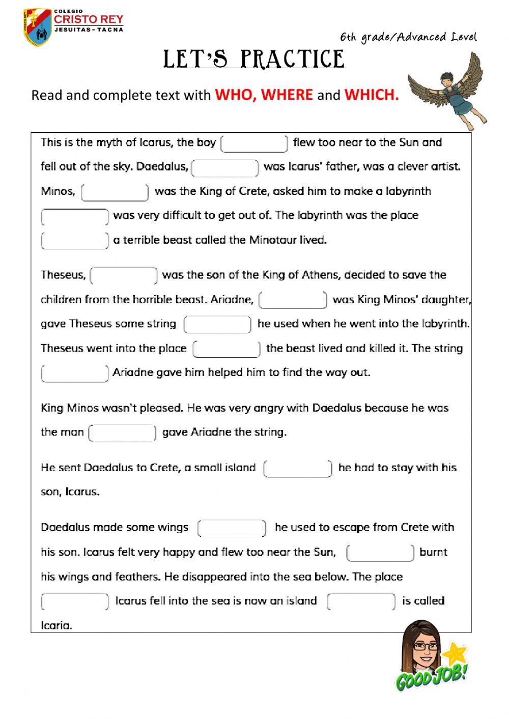 RELATIVE CLAUSES-PRACTICE-6th grade