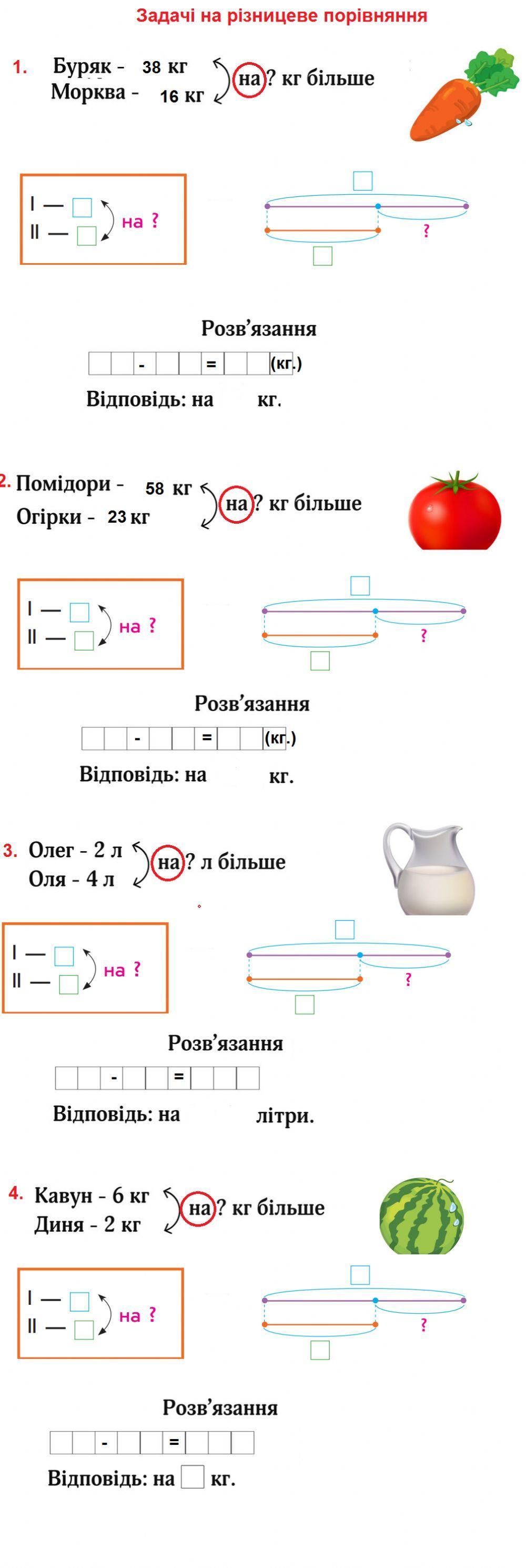 Задачі на різницеве порівняння