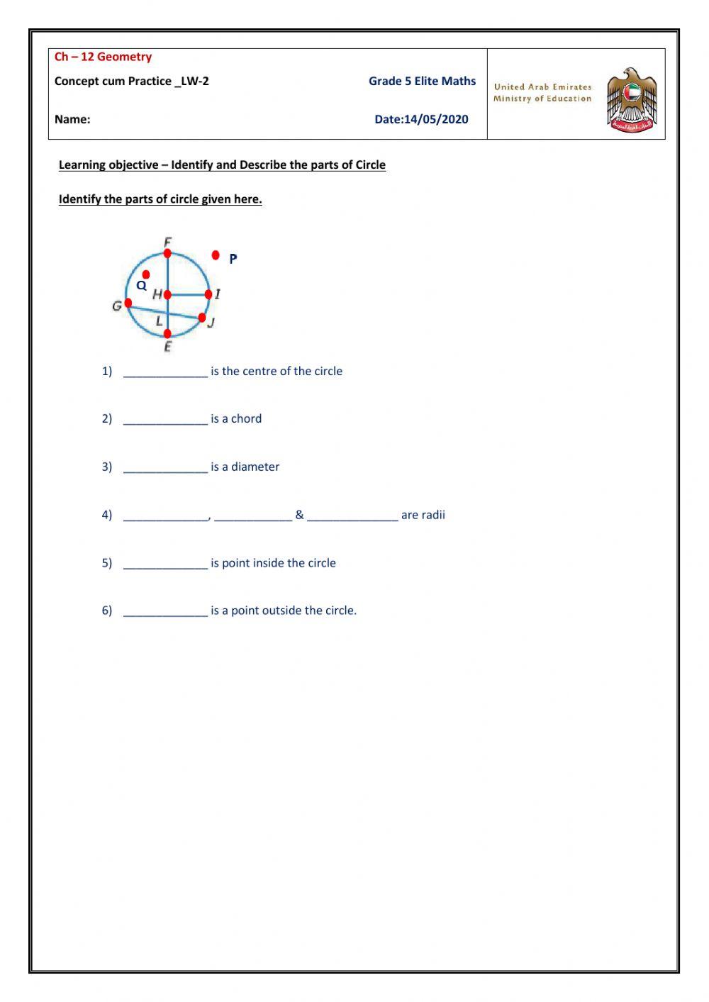 Describing the parts of Cirlces