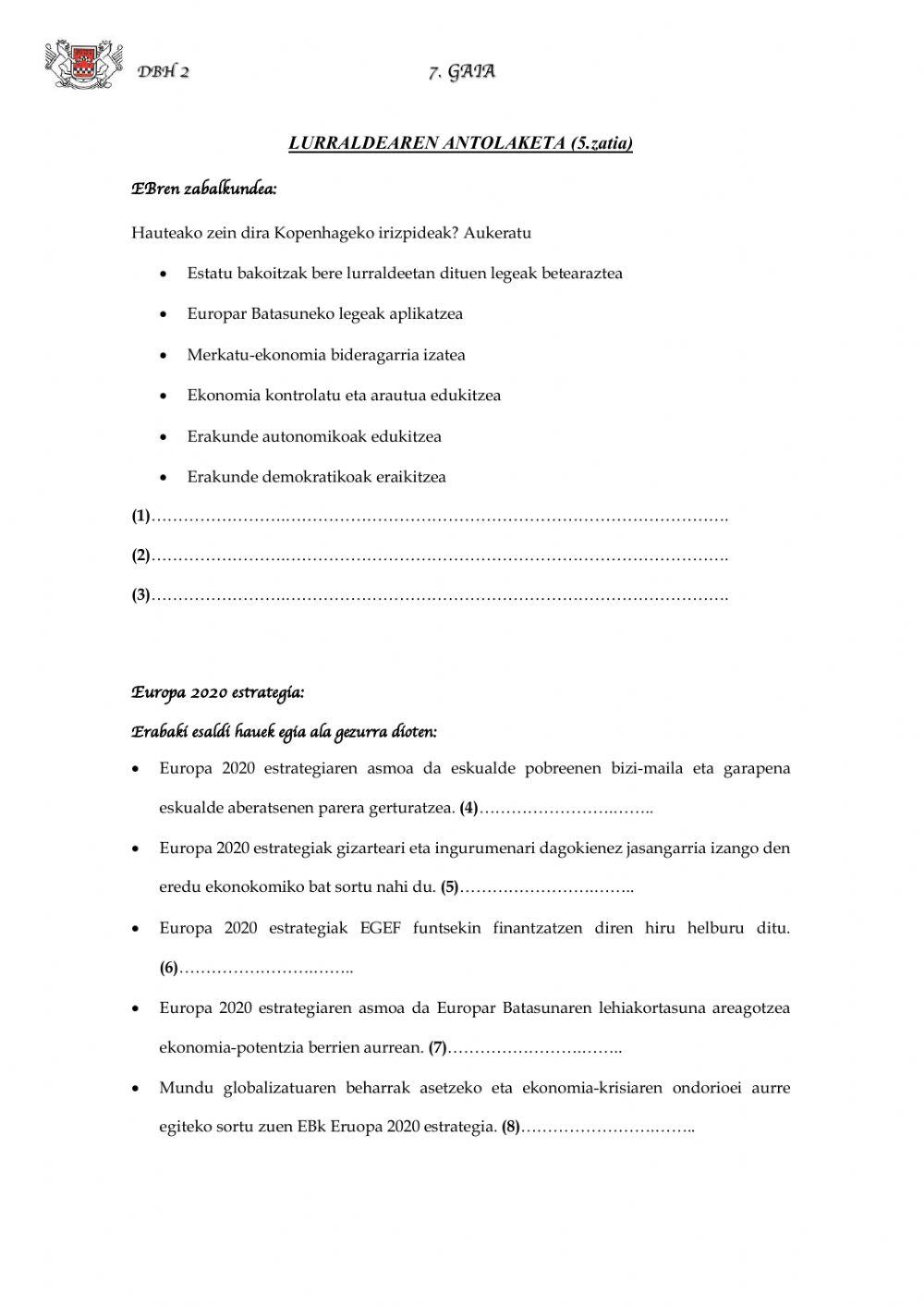 (DBH 2) Lurraldearen antolaketa (5)