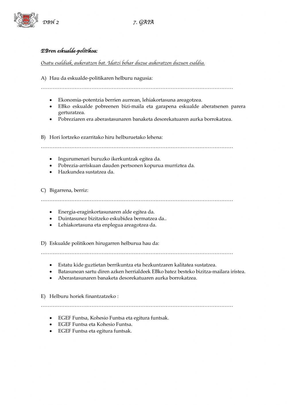 (DBH 2) Lurraldearen antolaketa (5)