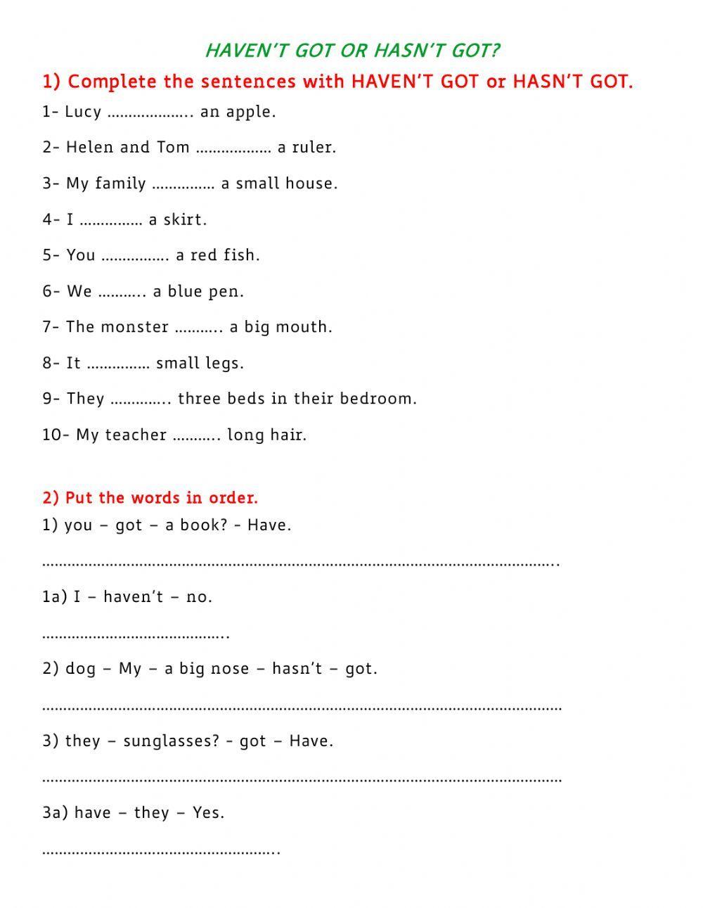 To have: forma negativa e interrogativa To have: forma negativa e interrogativa
