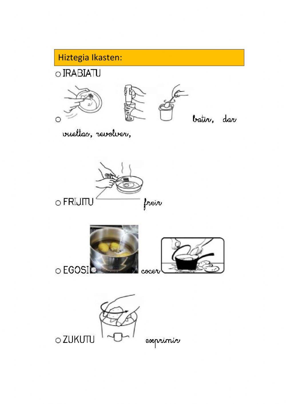 Errezetak: hiztegia-aditzak